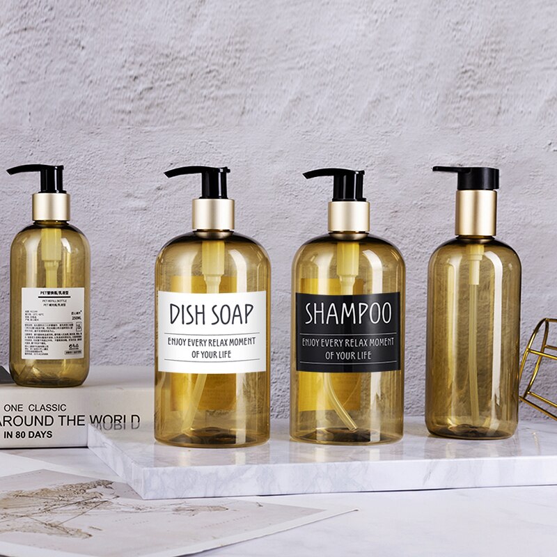 Tvålflaskor för husdjur med klistermärken etiketter badrumsschampo handdesinfektionsflaska kosmetika body wash lotion utomhusreseverktyg