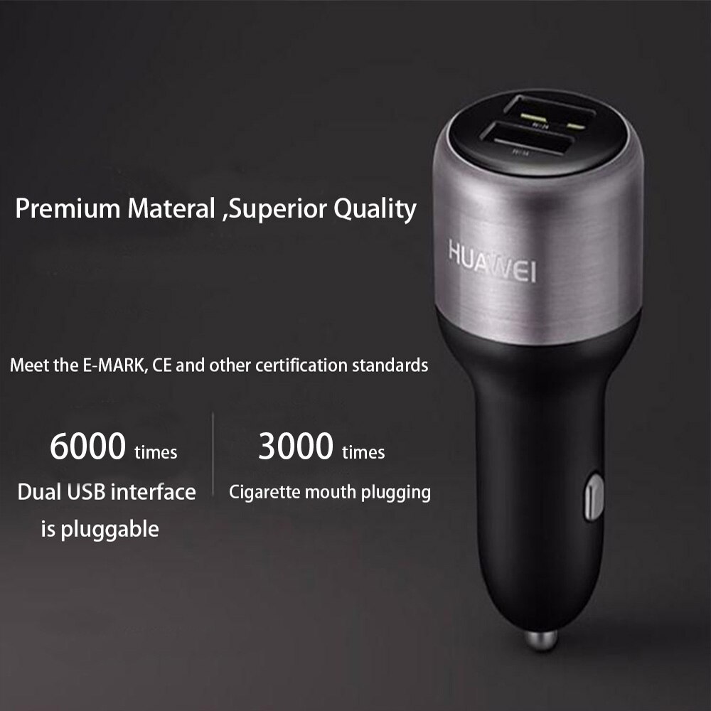 Huawei Supercharge Car Charger Metal FCP Fast Charge for Huawei P30 P20 P10 P9 Plus Mate 30 20 10 9 8 Pro Lite Honor V20 V10 And