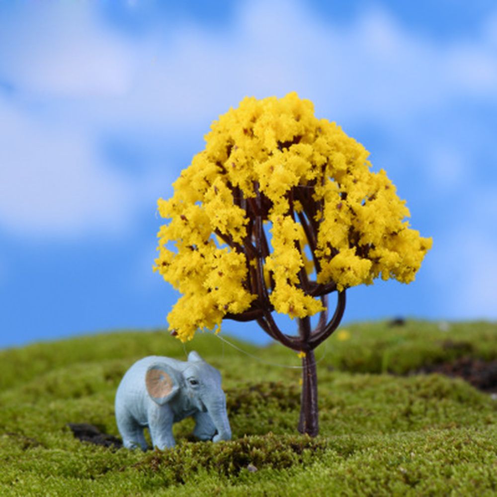 1pcs 7cm Simulation Tree Landscaping Flower Tree Hawthorn Coconut Tree Christmas Decoration Home Decor: Golden acacia tree