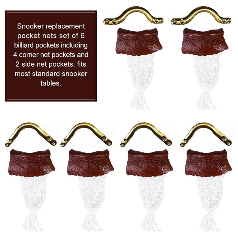 Snooker Pocket Netten Biljart Pooltafel Pocket Netto Vervanging Snooker Tafel Lederen Zakken Set Van 6