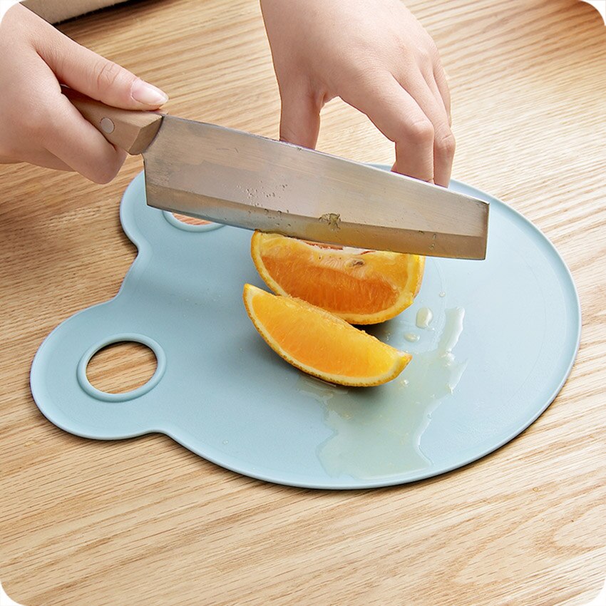22.7*19.2cm Cutting Board Kitchen Cooking Tools Flexible PP Plastic Non-slip Hang Hole Food Slice Cut Mini Cartoon Chopping Bloc