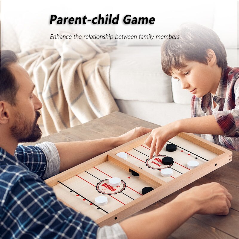 Foosball Winner Fast Sling Puck Game Table Ice Hockey Gobang Chess Wood Two-Sided Gomoku Board Games For Family Adults Children