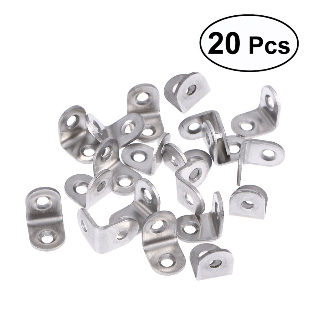 20Pcs 20mm x 20mm x 16mm Corner Brace Joint Right Angle Bracket Fastener