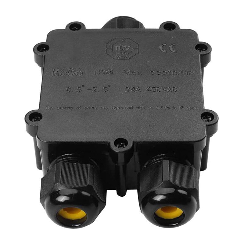 Waterproof Junction Box, IP68 Junction Box Waterproof Outside 3 Way Junction Box Waterproof for Garden Lighting LED