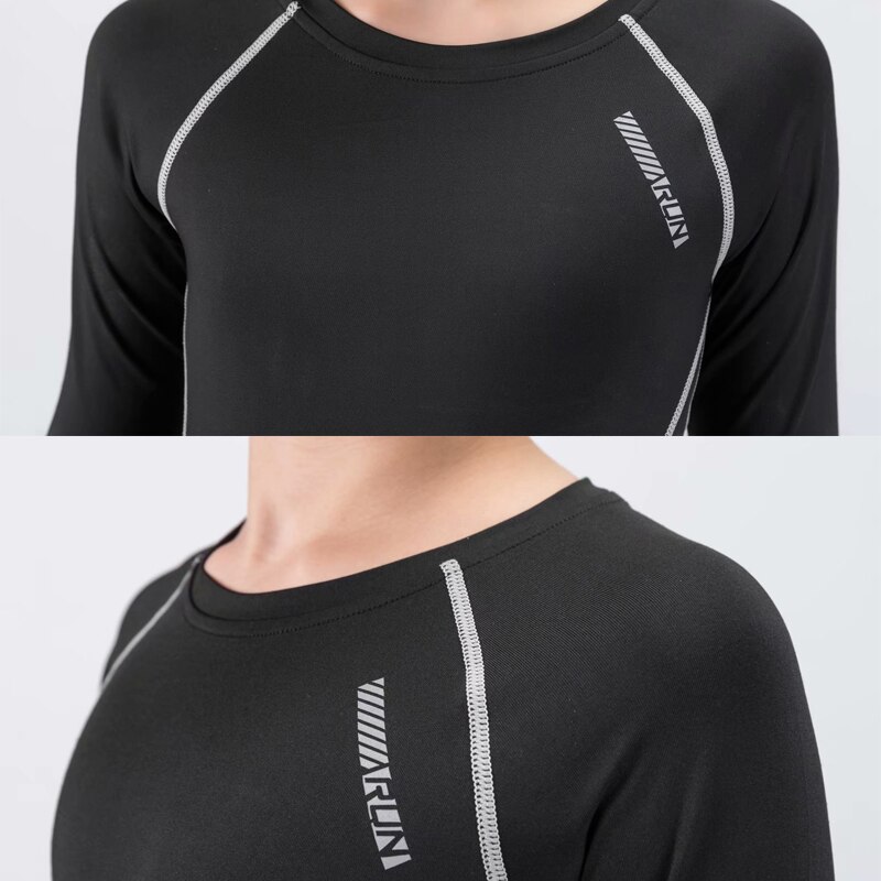 Jongens Running Pak Basketbal Compressie Leggings Fitness T-shirt Lange Mouwen Winter Outdoor Jogging Pak Trainingspak
