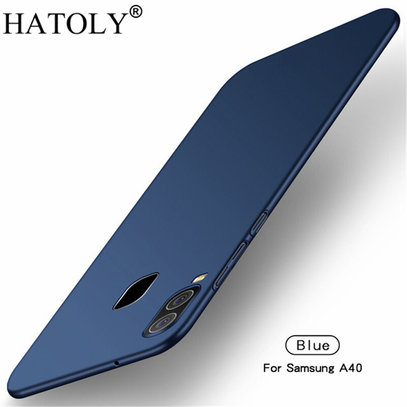 For Smooth Cover Samsung Galaxy A40 Case Ultra-thin Hard PC Protective Back Case For Samsung Galaxy A40 A405F 5.9": Blue