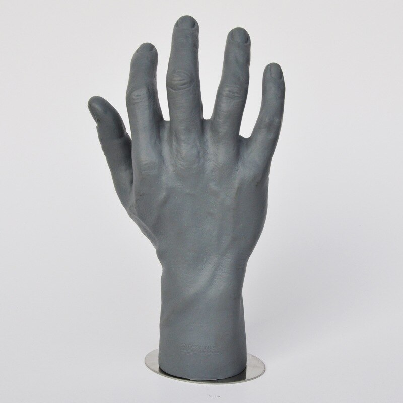 11 cali 1Pc mężczyzna ręka manekina ramiona wyświetlacz zginalny Golves biżuteria elastyczny miękki materiał szary mężczyzna Model dłoni z magnesem