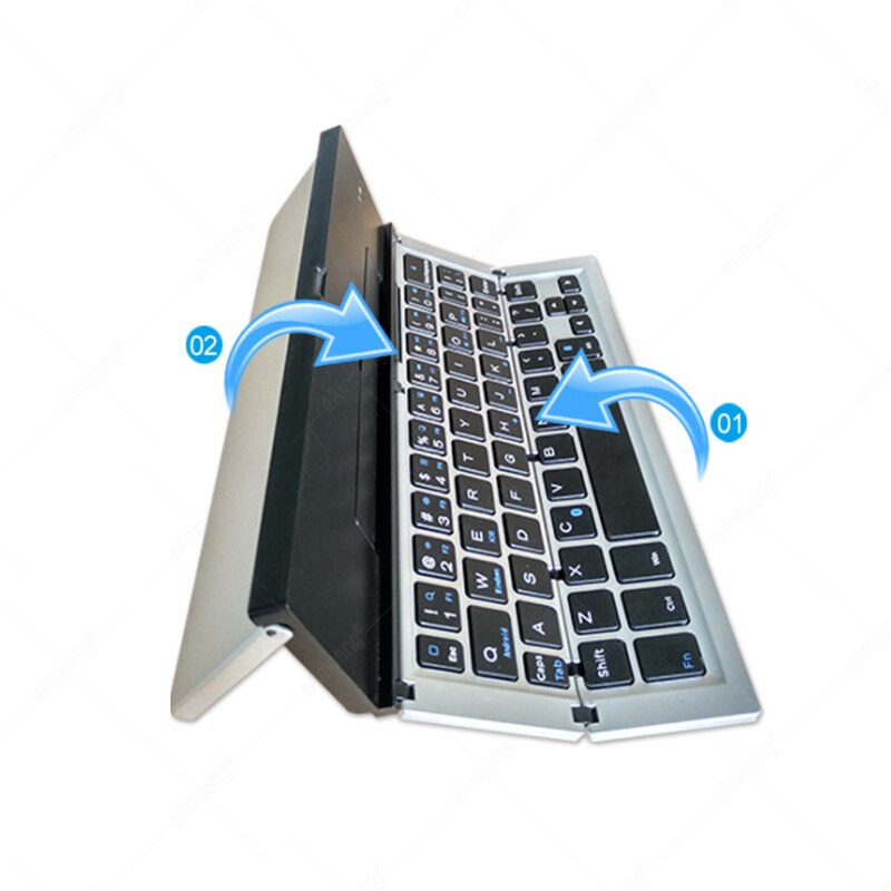 Piega tastiera Wireless portatile per tablet PC iPad IOS Android Windows tastiera pieghevole universale sottile con supporto per supporto