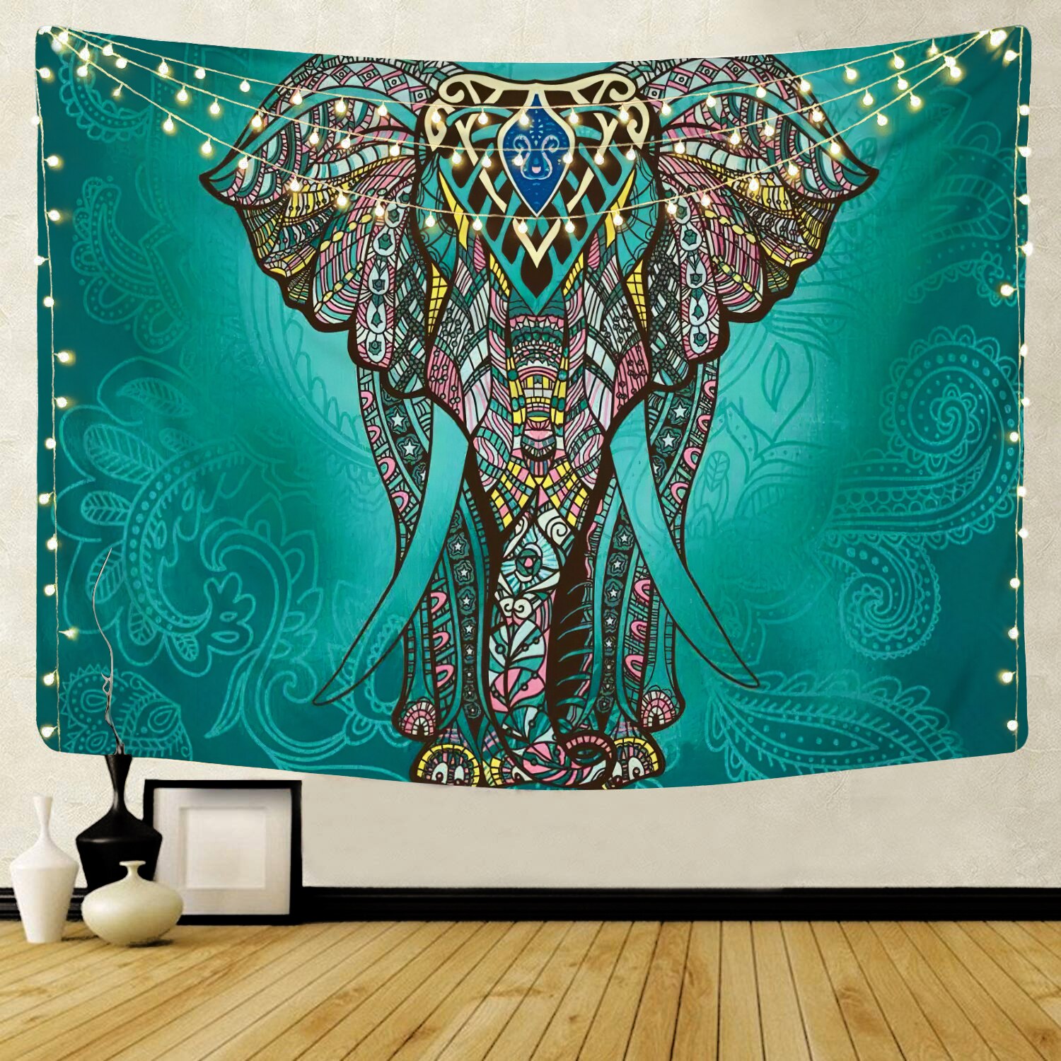 Mandala gobeläng vägghängande dekor vägg tyg gobelänger psykedelisk hippie nattmåne gobeläng vägg strand matta