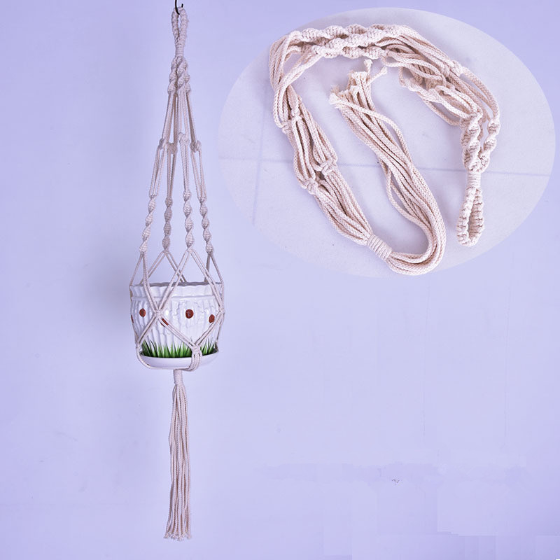 Handgemaakte Macrame Plant Hanger Bloempot Hanger Mand Lifting Touw Opknoping Pannenlap Voor Wanddecoratie Countyard Tuin: 2