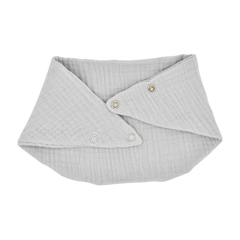 Einstellbare Doppel Schicht Baumwolle Blick Baby Lätzchen Druckknopf Weiche Spuck Kleidung Dreieck Neugeborenen Bandana Sabbern Schal Speichel Handtuch: licht grau
