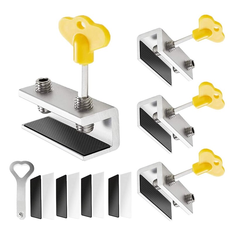 Practical 1Sets Sliding Window Locks, With Key, Window Stoppers For Vertical &amp; Horizontal Slide Door, Adjustable Security Locks: Default Title