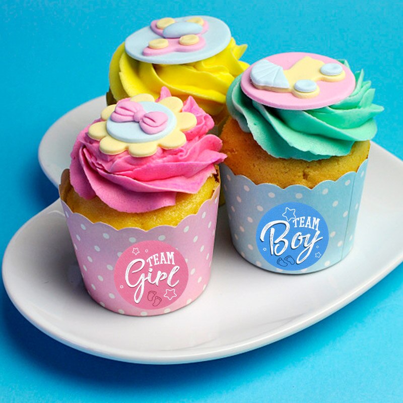 120pcs Team Boy Team Girl Stickers Boy or Girl Vote Sticker for Gender Reveal Party Decoration Baby Shower Packaging Seal Labels