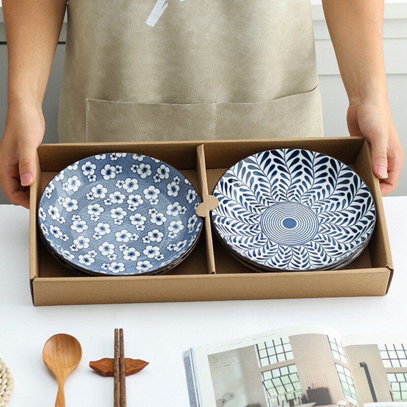 Plates Set Ceramic Tableware Dish Deep Dish Home Dinnerware Retro Dinner Plates And Dishes Chinese Style Porcelain Dinner Sets