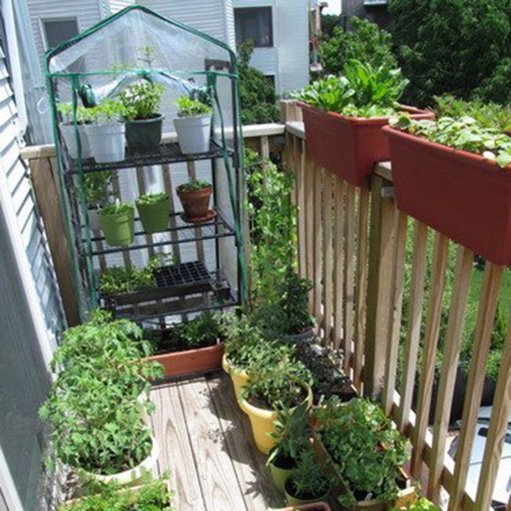Pvc varm have tier mini husholdnings plante drivhus dækning hjem have dekoration beskytte planter blomster (uden jernstativ)
