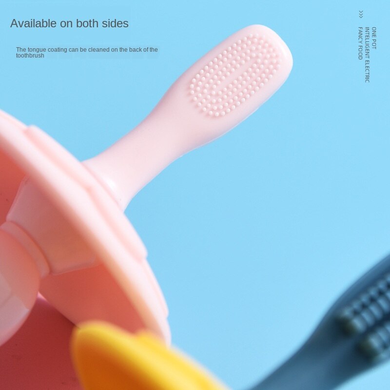 Crianças escova de dentes de silicone macio cabelo bebê trainingtoothbrush aprender a escova