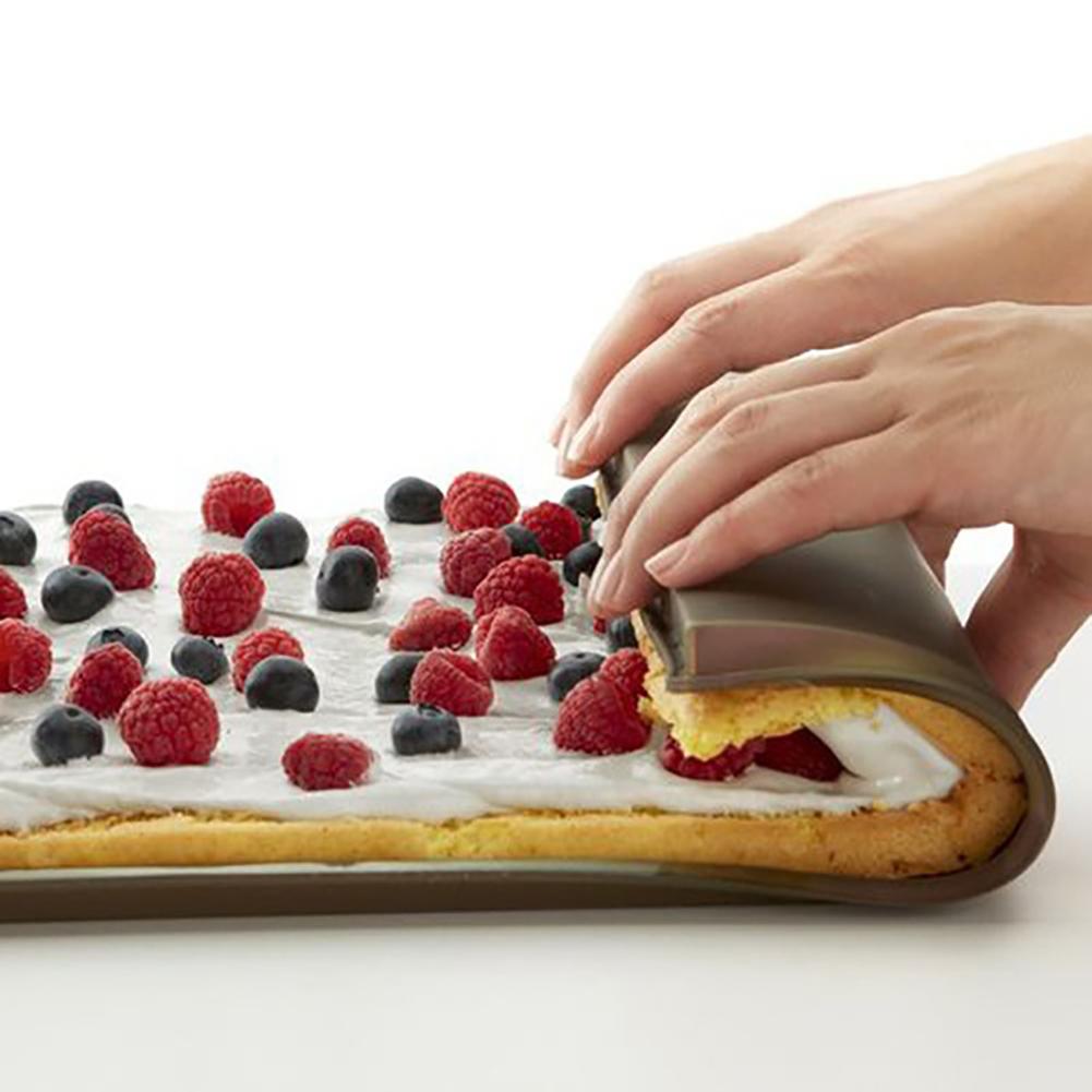 Flexibele Zachte Siliconen Mat Zwitserse Roll Mold Gebak Cake Cookie Bakplaat Pad Kneden Mat 31 Cm X 26 Cm