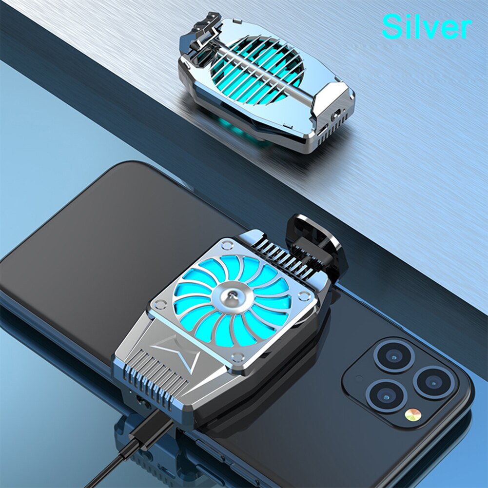 Universal Mini Mobile Phone Cooling Fan Radiator Turbo Hurricane Game Cooler Cell Phone Cool Heat Sink For IPhone/Samsung/Xiaomi: Silver