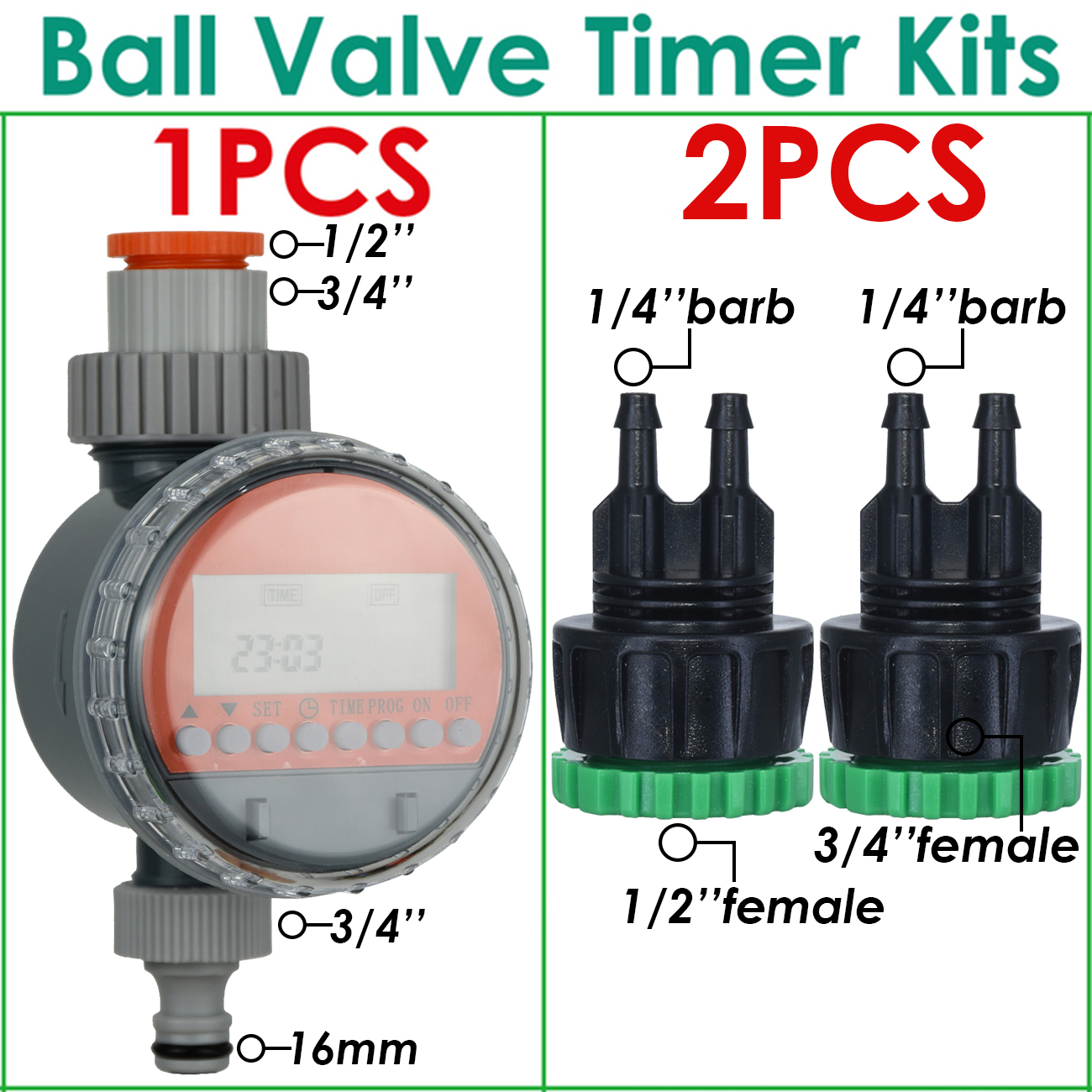 Greenhouse Garden 10-50M Automatic Drip Watering Irrigation Kit System 1/4'' 4/7mm Hose Brass Mist Nozzles for Lawn Pot Flower: army green