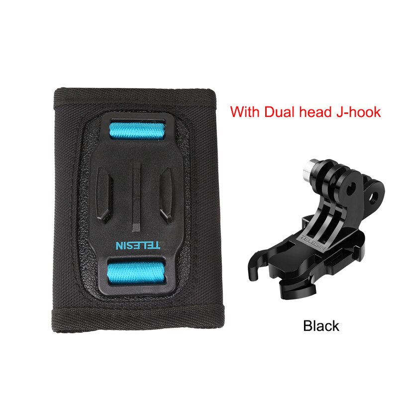TELESIN fixation rapide bandoulière avec double tête j-crochet sac à dos support de coussin pour GoPro Hero 7 6 5 SJCAM EKEN OSMO ACTION