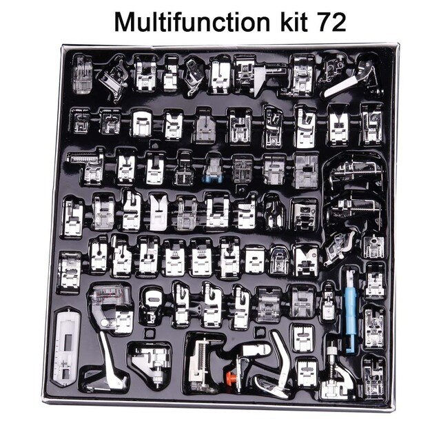 82pcs Sewing Machine Presser Foot Feet for Sewing Machines Feet Kit Set With Box For Brother Singer Sewing Machine Accessories: 72pcs
