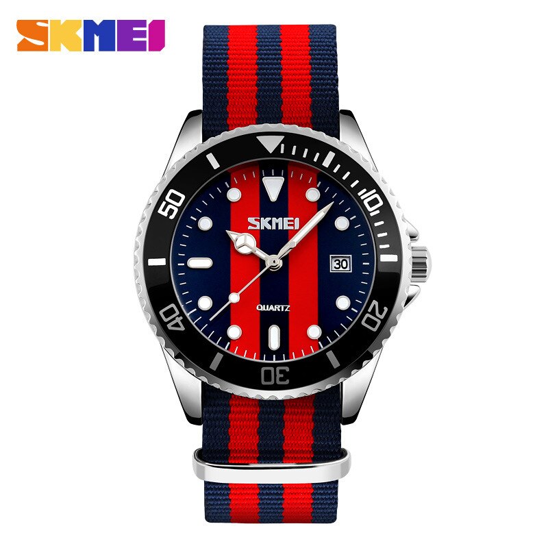 SKMEI9133 Leisure Mannen Business Quartz Canvas Horloge Water Trend Paar Horloge