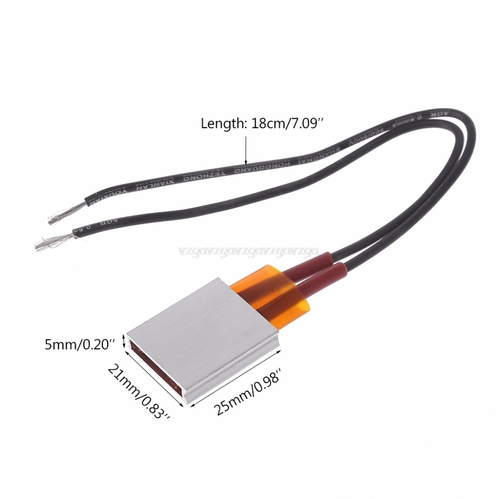Placa de calefacción eléctrica de cerámica PTC de 12V, lámina de cerámica de carcasa de aluminio, calentador de temperatura constante, calentadores de Patio, D18,