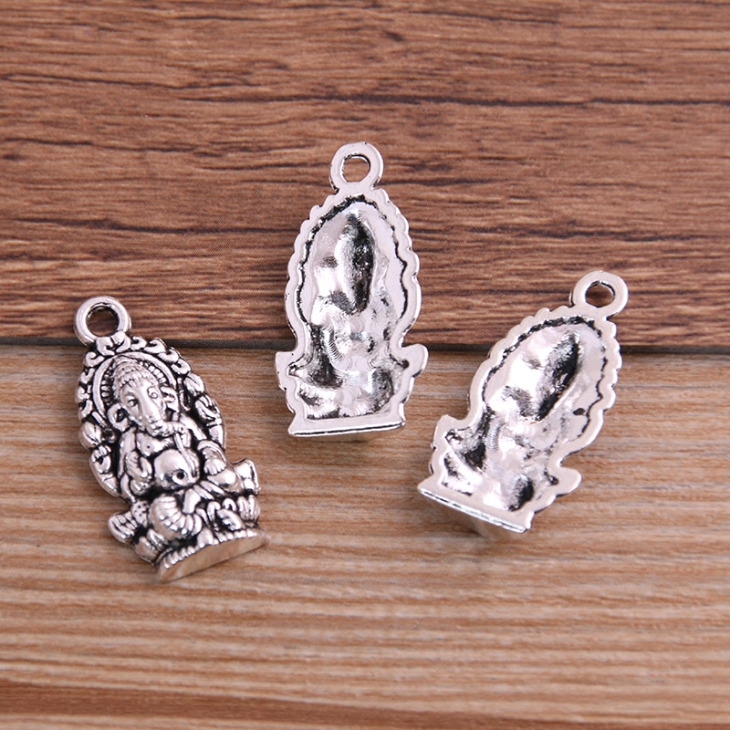 10PCS 14*27mm Elephant Buddha Pendant Three Color DIY Retro Jewelry Bracelet Necklace Charms Pendant