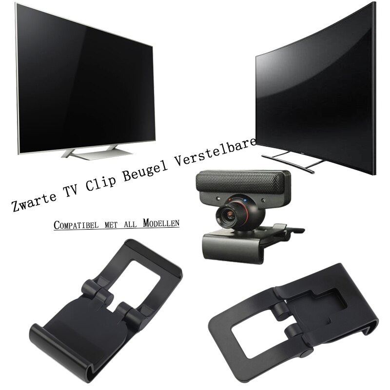 Zwarte TV Clip Beugel Verstelbare Mount Holder Stand Voor Sony Playstation 3 voor PS3 Move Controller Eye Camera