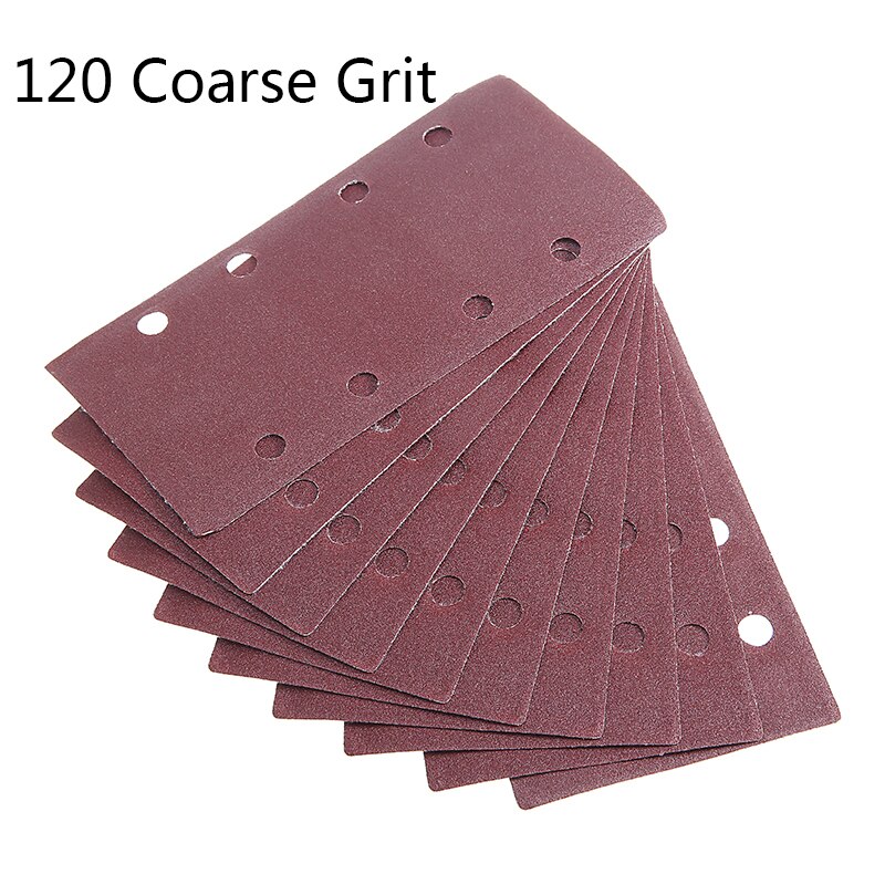 10Pcs Hook and Loop Sanding Paper Punched Sheets Sandpaper Abrasive Paper 40-400 Grit For 1/3 Sanders Sanding Polishing