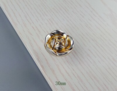 Antik sølv rose blomsterhåndtag køkkenskabe skydedør trækker skuffeknop garderobeskab push pull håndtag: 30mm
