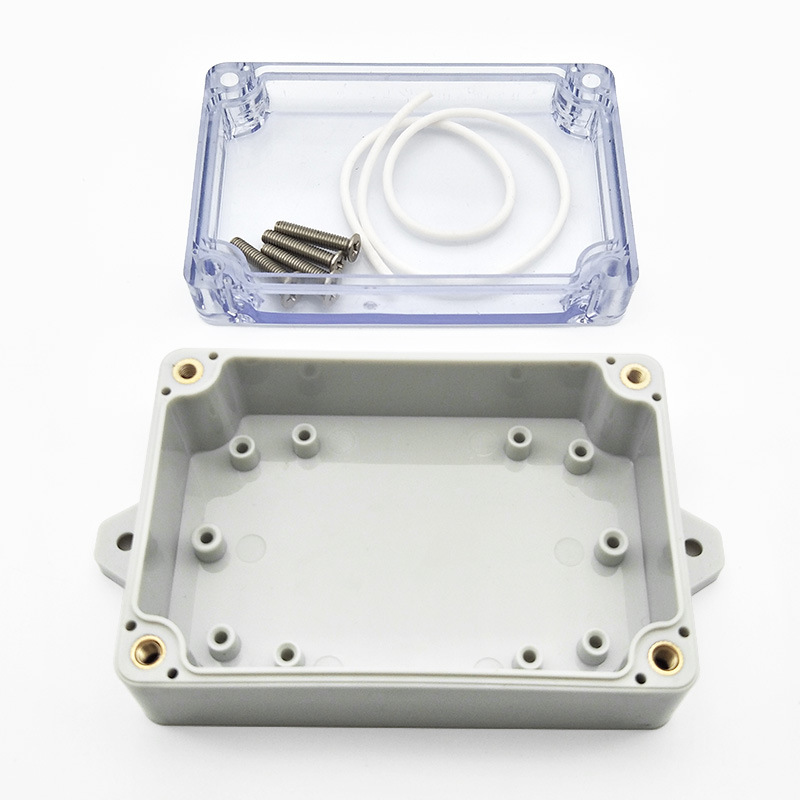 100mm x 68mm x 40mm Clear Cover Sealed DIY IP65 ABS Plastic Wire Box Waterproof Electric Junction Box with Fixed Mount Holes