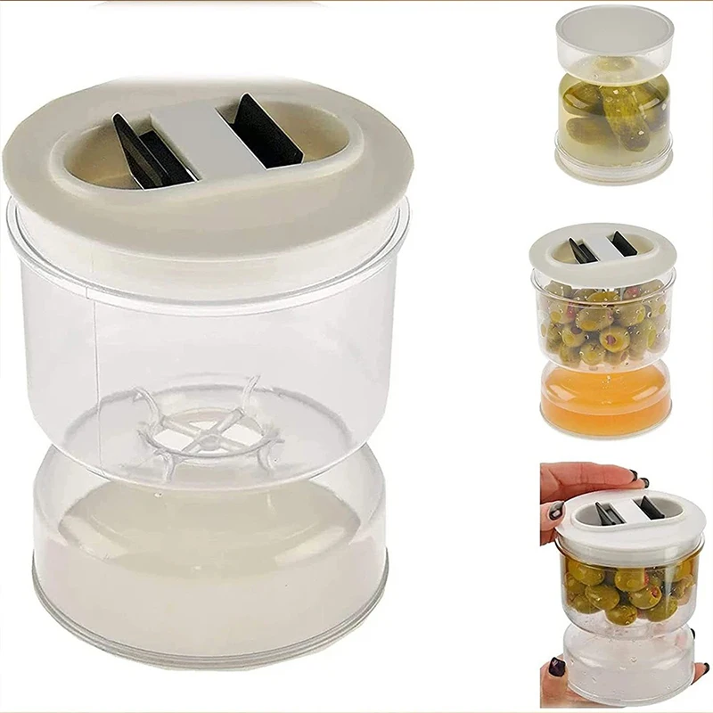 Augurk Pot Natte Droge Dispenser Voedsel Opslag Container Olijf Zandloper Pot Sap Separator Keuken Opbergdoos Komkommer Container