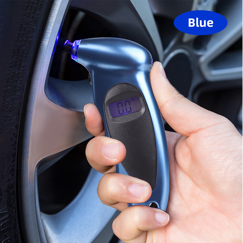 handheld bandenspanningsmeter achtergrondverlichting Hoge precisie digitale monitoring autoband luchtmeter LCD-scherm manometer barometers: Rood