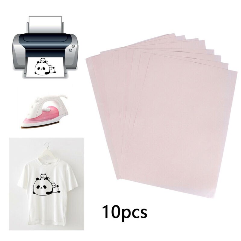10pcs Heat-Pressed Papers A4 Heat-Press Transfer T-Shirt Iron-on Inkjet
