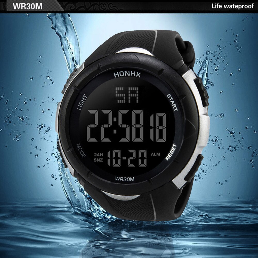 Men Digital Sport Watch Digital LED Pedometer Run Step Walking Distance Calorie Counter Watches Waterproof Pedometer Watches