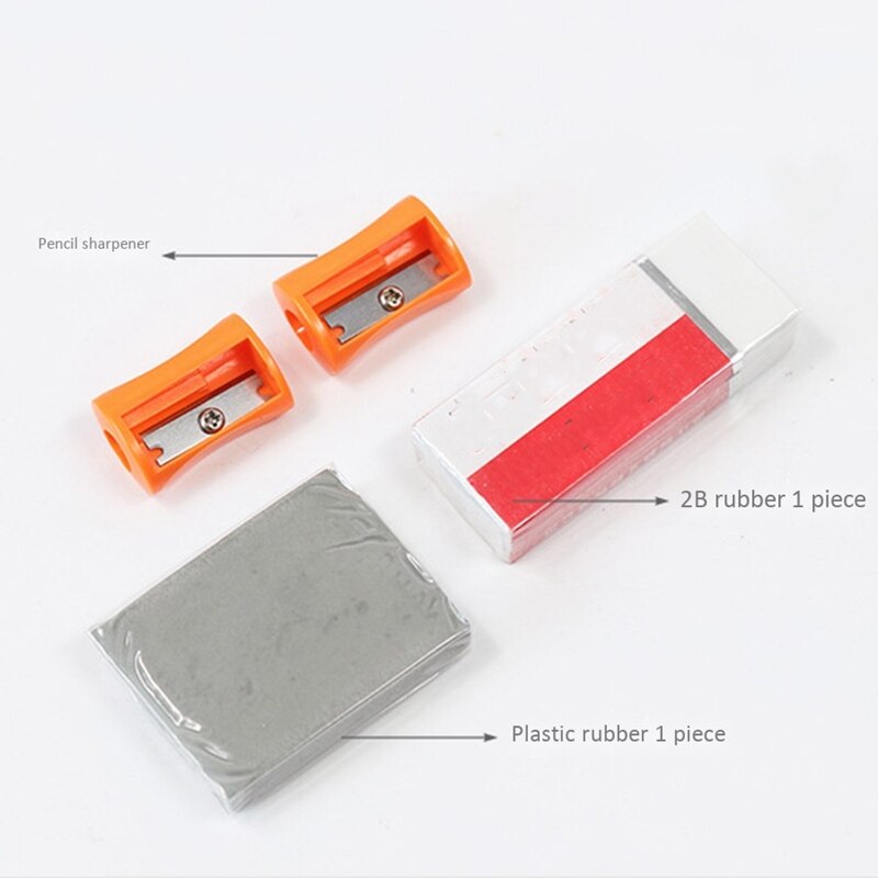 Sketch Pencil Set Sketching Drawing Kit Wood Pencil Pencil Iron Box for Painter Students Art Supplies