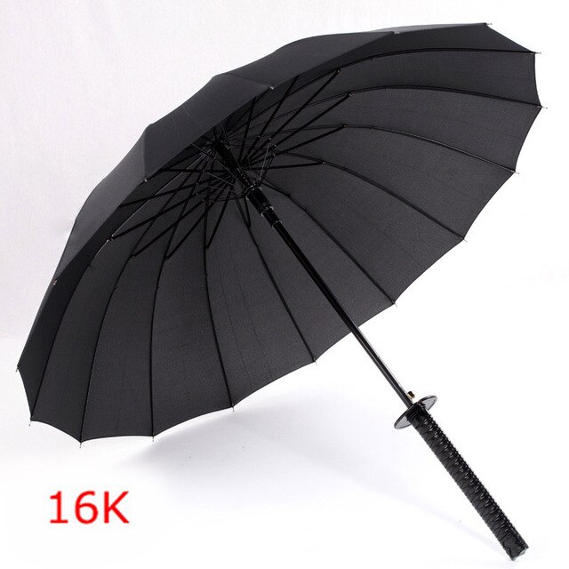 Paraguas espada de samurái japonesa tipo Ninja Paraguas recto para lluvia mango largo a prueba de viento: 16K