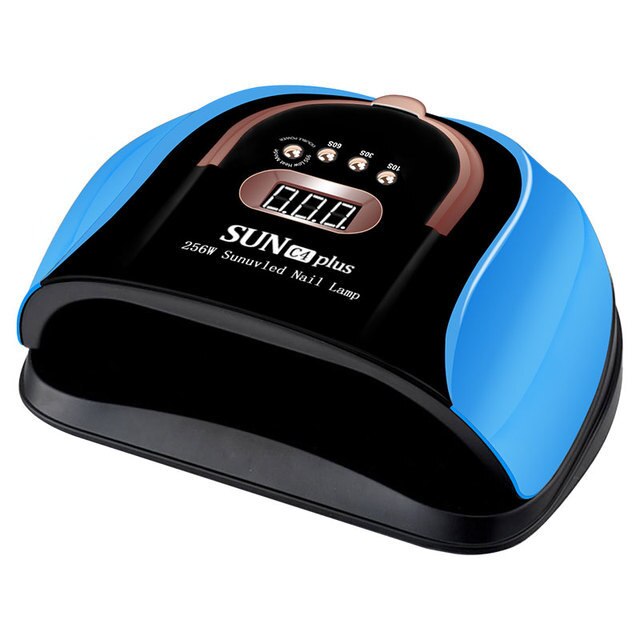 Lámpara de uñas de Gel UV Led de alta potencia, 256W, esmalte de cabina, 57 LED, equipo de secado para lámpara de manicura: SUN C4 Plus - Blue / US