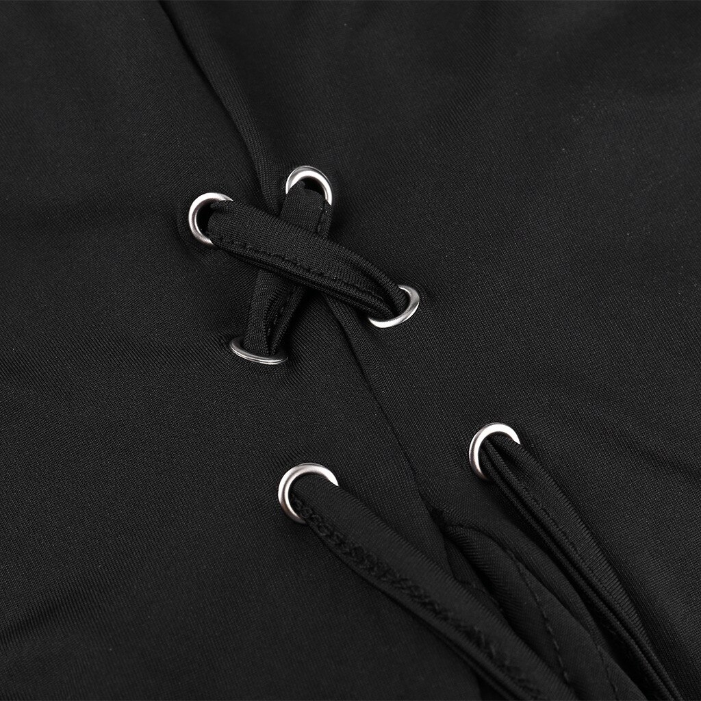 volants Flare pantalon femmes côté fente à lacets à volants pantalon doux solide poche pantalon Vintage Disco danse #3