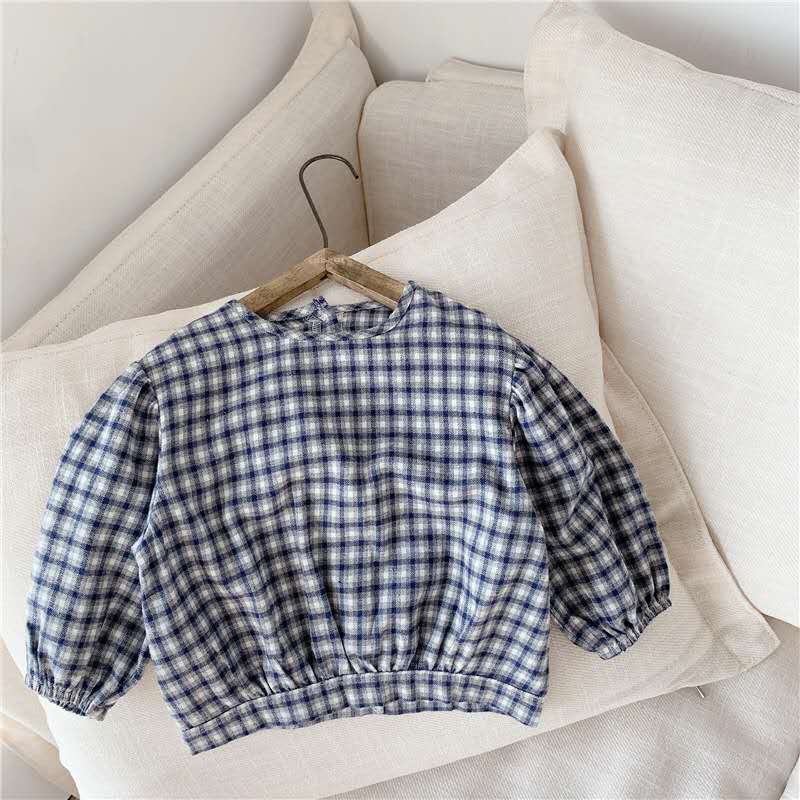 children's clothing autumn products girls Korean version of autumn clothing plaid long-sleeved shirt shirt