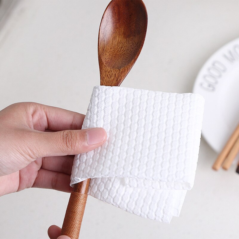 50Pcs/1 Roll Disposable Cleaning Cloths Roll Can Tear Dish Cloth Absorbent Oil Clean Scouring Wash Cloths Lazy Rag Kitchen Paper