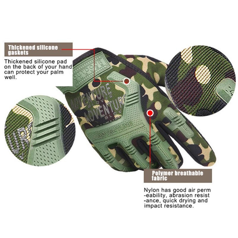 Helfinger cykelhandsker sport anti-skrid gel pad motorcykel mtb landevej cykel cykel vinter camouflage army handsker