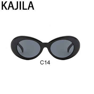Kurt cobain briller ovale solbriller kvinder vintage trending solbriller til kvinde clout goggles очки курта кобейна: Sort