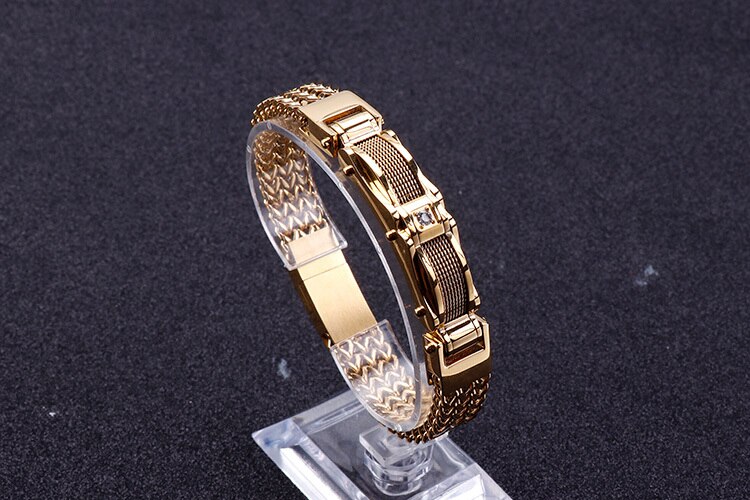 13MM Men's Bracelets Best Friends Bracelet Men With Magnet Clasp Male Jewelry Gold Stainless Steel Mens Bracelets