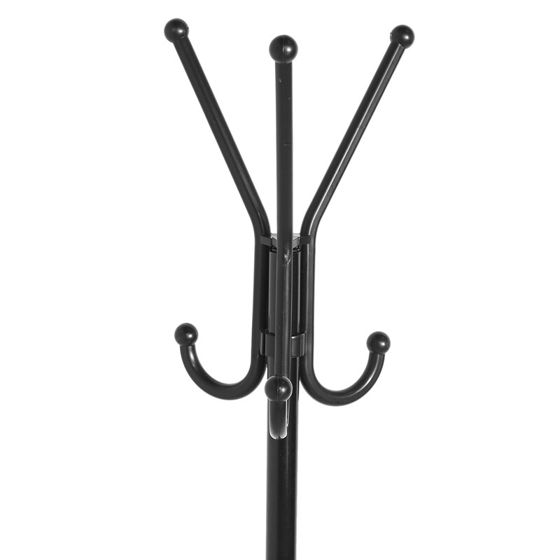 Mind Reader COATRACK11 Standing Metal Coat Rack Hat Hanger 11 Hook for Jacket, Wallet, Scarf, Umbrella Tree Stand, Black, 9 UK