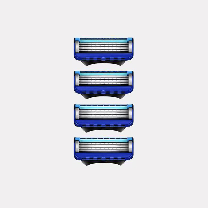 Lame de rasoir à 5 couches, lame de rasoir manuelle pour hommes, lame de rasoir de sécurité, lame de rasoir classique réutilisable pour la protection de la peau avec sac: WHITE