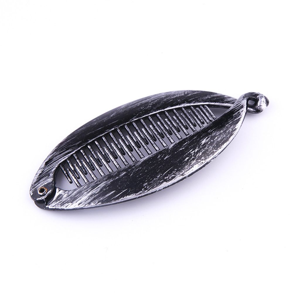 1PC Fish Shape Hair Claws Clips Ponytail Holder for Women Girls Banana Clips Crabs Black Hair Styling Accessories: Silver