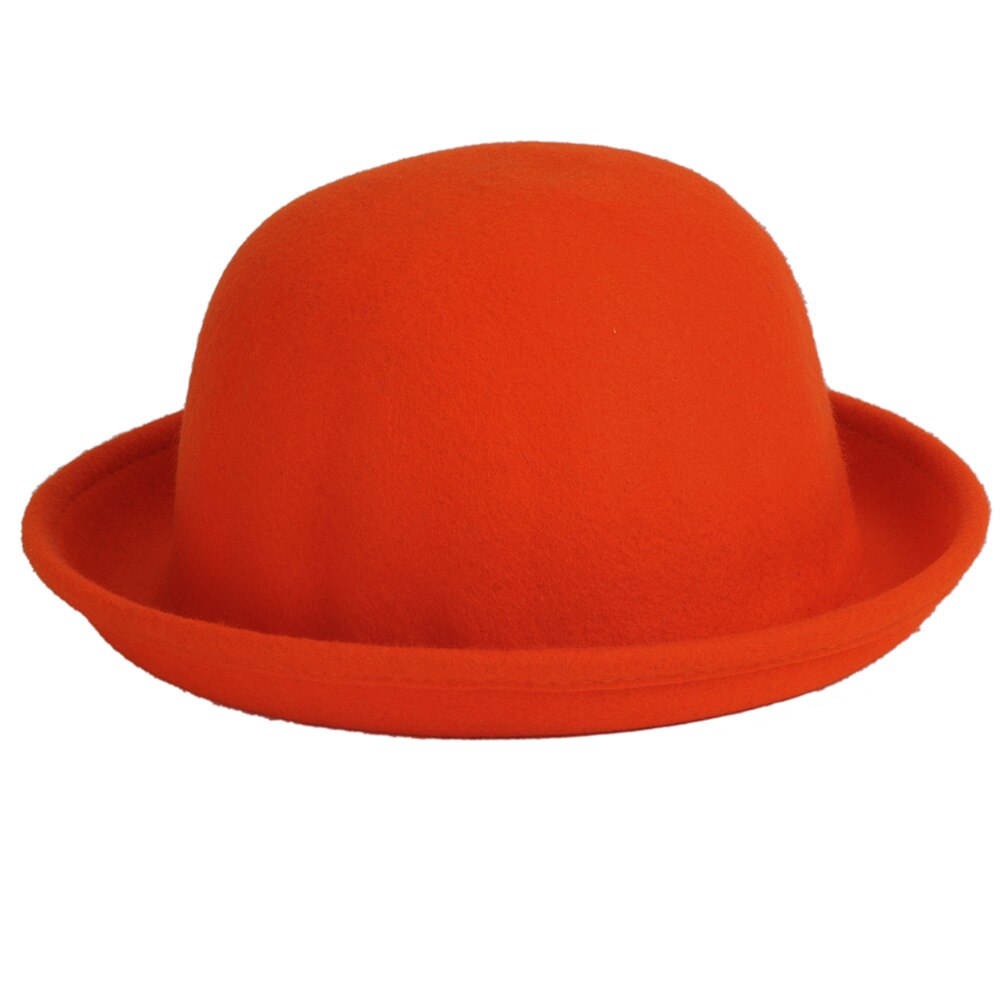 Moda retro filcowy kapelusz kobiety wełniany fedora meloniki kapelusz czapka dla pań dziewczyny zimowa, jesienna zwykły okrągły kapelusz