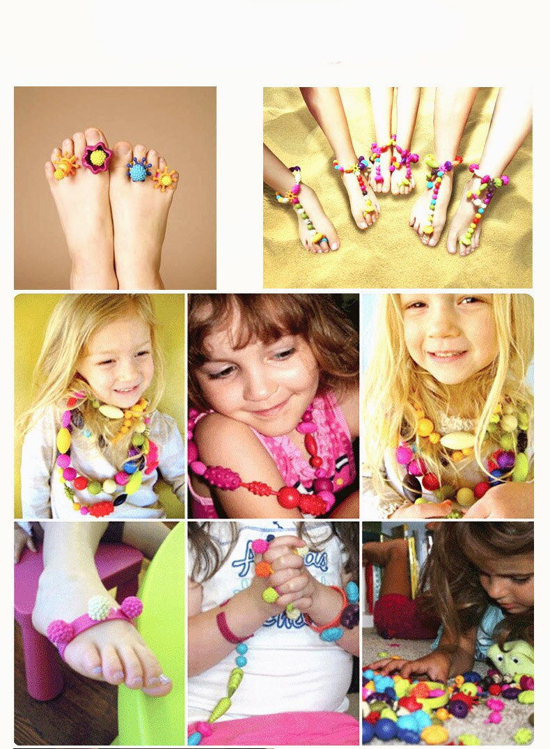 Kids Kleurrijke DIY Pop Art Kralen Speelgoed Meisjes Handgemaakte Kralen voor ketting Armband Sieraden Educatief Speelgoed